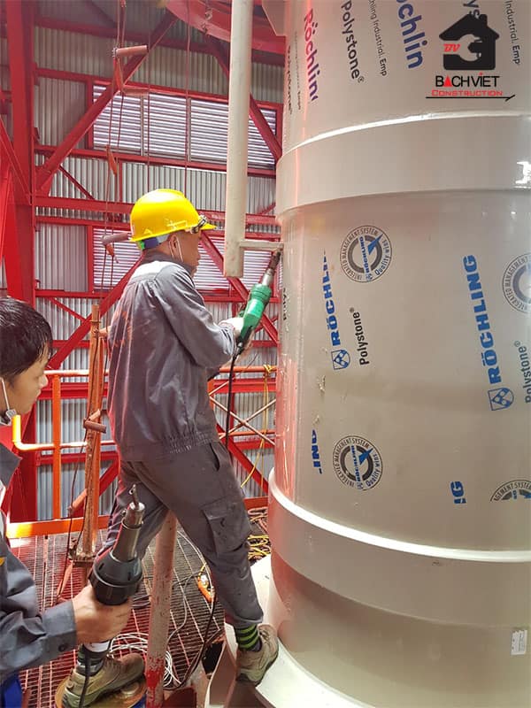 Gia công ống khói nhựa PP Hòa Phát, lắp đặt ống khói nhựa PP